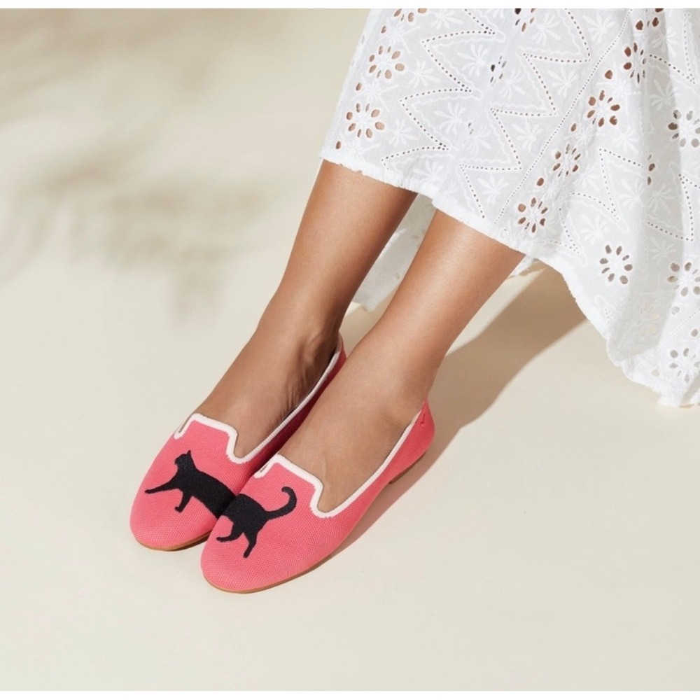 Vivaia Audrey Embroidered Cat Graphic Flat‎ Pink EU 42 / 10.5